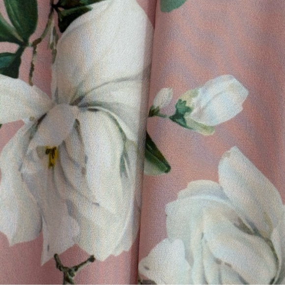 Hobbs Kiri midi dress spring blush Floral print crew neck fit flare 6 sleeveless - Picture 7 of 9